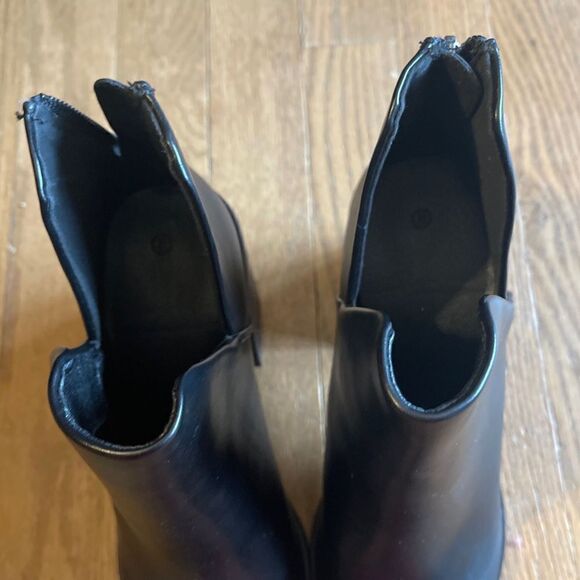 Black Fashion Boots Size 8 Unbranded Back Zipper - Picture 2 of 6